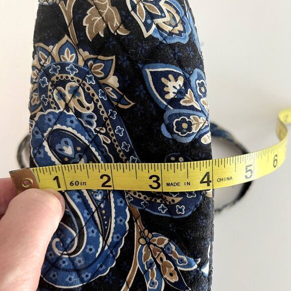 Vera Bradley Small Handbag Windsor Navy Blue Floral and Plaid - Picture 7 of 8